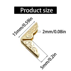 100 Pcs 15mm Gold Metal Book Corner Protectors Vintage Photo Corner Protector