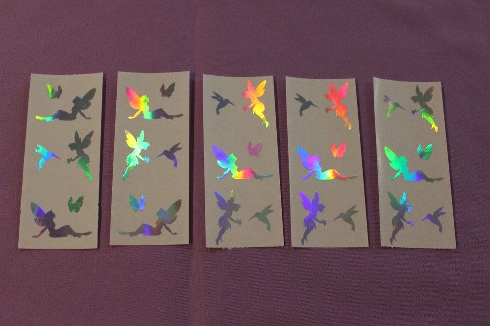Mrs. Grossman’s LOT of 5 Strips Vintage 1993 RARE Holographic Fairies Stickers!