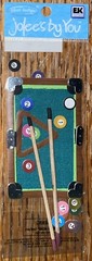 RARE Jolees Mini Billiards Pool Table Sticks Balls Sport Scrapbook Stickers 3D