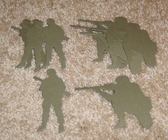 Army Diecuts (AccuCut)….Lot of Ten. Standing and Kneeling w/Rifle.