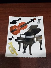 Sandylion sticker 5 mod Musical instruments notes Piano Rock Guitar prisma shiny