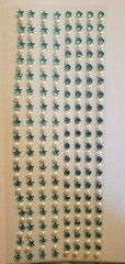 CraftbuddyUS 4 Star & 4 Round w/Pearl Self Adhesive Turqoise Rhinestone Stripe