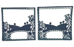 7- RED, GREEN, & BLACK TRACTORS ON FARM «COUNTRY LIFE» SILHOUETTE DIE CUT/CUTS