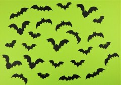 100 Bat Die Cut Punchies, 5 Different Bats 20 Each, HEAVYWEIGHT Cardstock