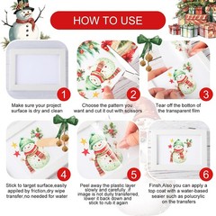 Rustic Christmas Rub on Transfers 12 Sheets Furniture Craft Decorative