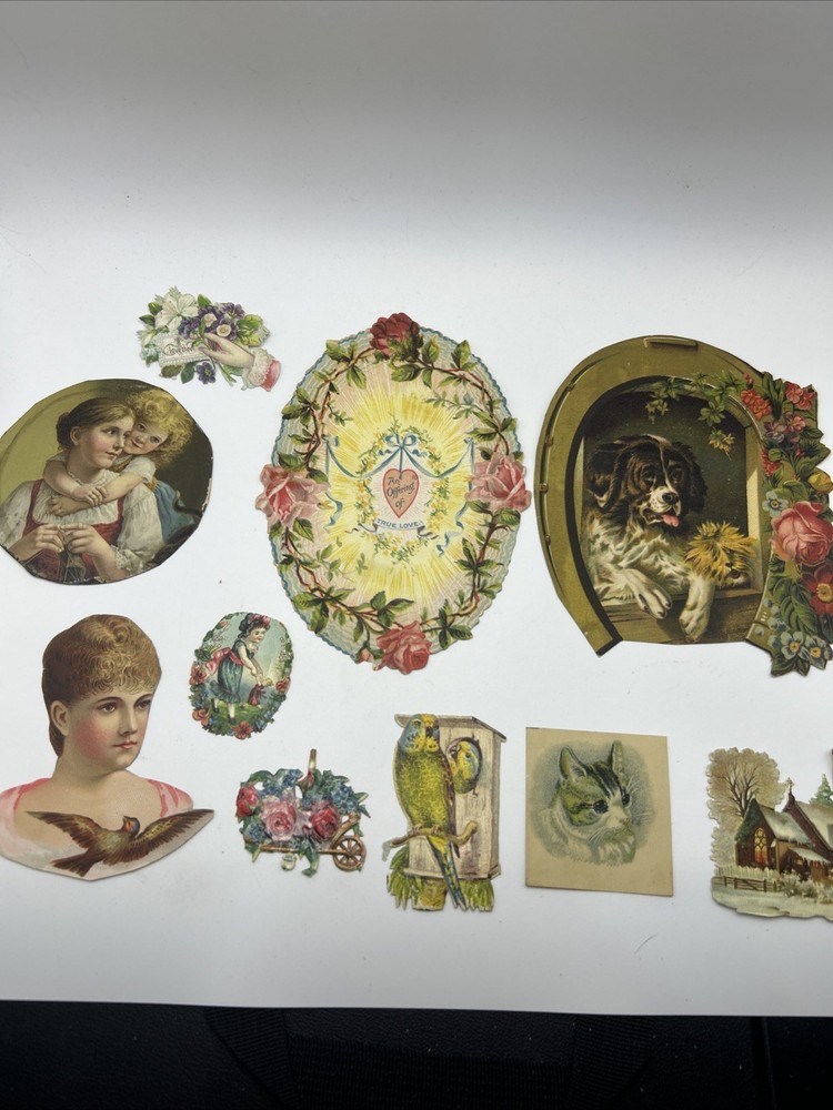Antique Lot Of 10 Victorian Scrap Paper Ephemera For Collecting Or Scrapbooking
