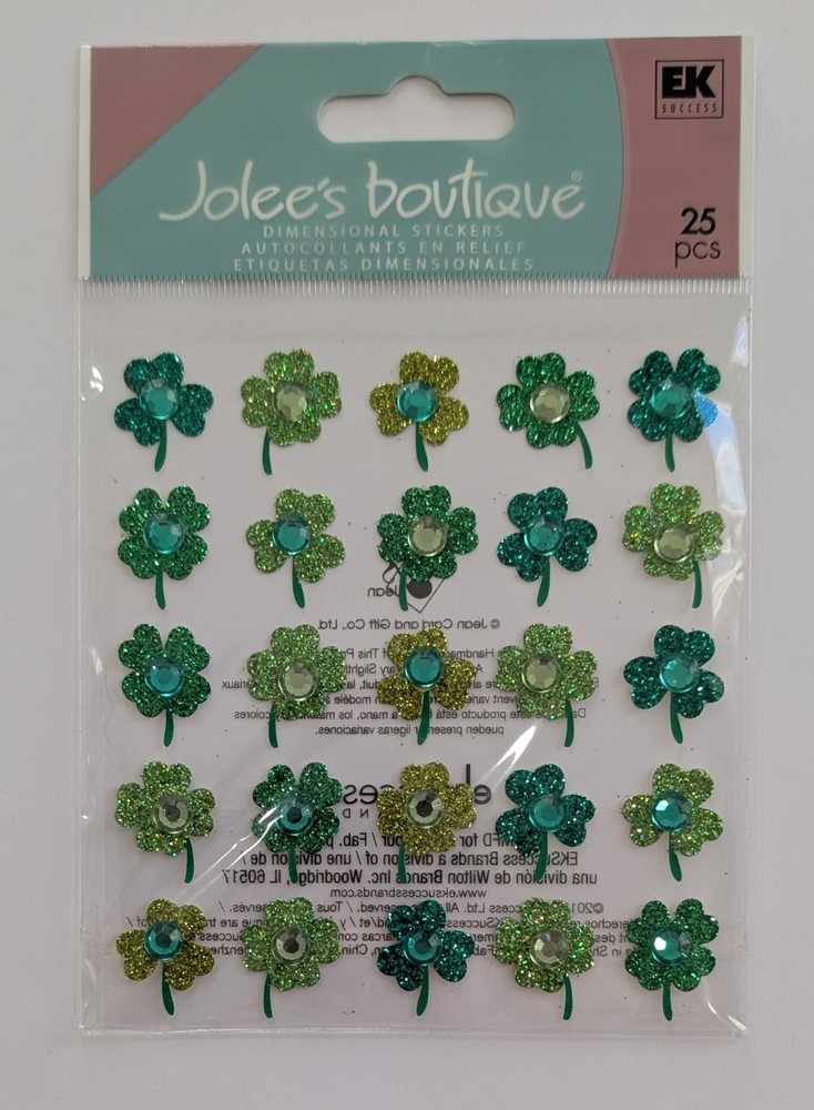 Jolee’s Glitter Four Leaf Clovers Repeats St Patrick’s Day Scrapbooking Stickers
