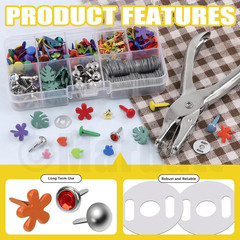 240 Sets 9 Styles Multicolor Mini Brads, Brads Paper Fasteners Split Pins Pastel