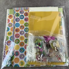 Scrapbook Embellishments SPRING EASTER Stickers Ribbon Eyelets Scraps USED