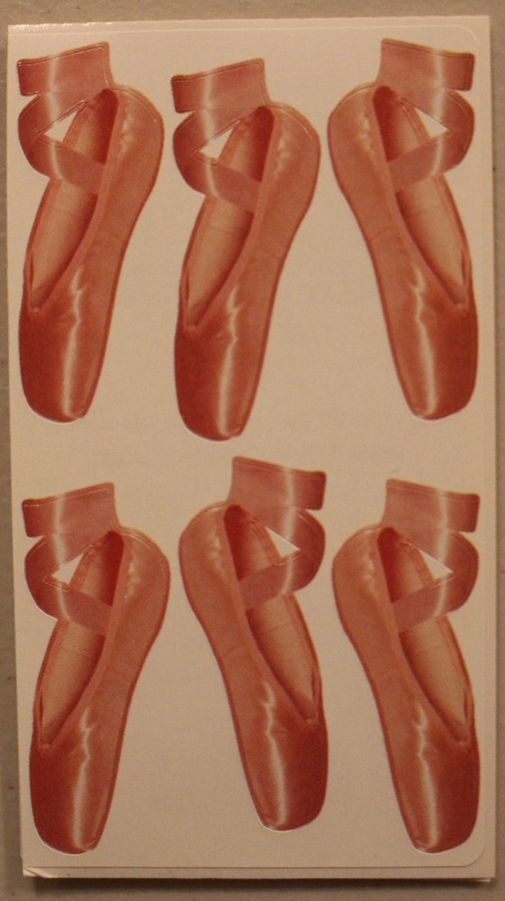 New Frances Meyer scrapbook stickers ballet flats dance shoes rose pink