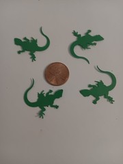 25 green Gecko Lizard punchie cutouts scrapbooking 1 inch