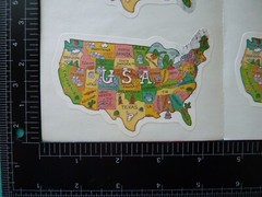 United States USA Stickers (6 pcs) 4″ x 2.5″ on Two Sheets