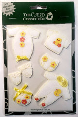 The Card Connection Self-Adhesive Embellishments – NEW BABY CLOTHES – 7 pcs