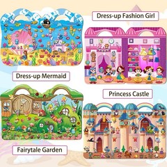 Dress Up Sticker Books for Girls Ages 2-4 4-8, Reusable Puffy 3D Sticker Book…