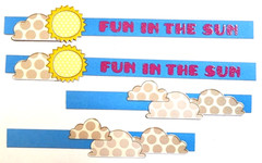 Recollections Fun In The Sun Stickers 4pc Clouds Summer Vacation Beach Glitter