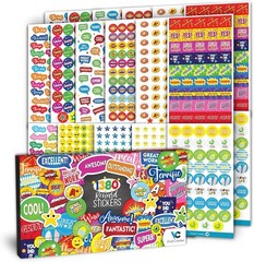 Teacher Reward Stickers – 1380 Pcs, 22 Sheets of Premium Reward Stickers, Colorf