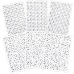 Self Adhesive Clear Rhinestones Stickers 2100pcs Crystal Gem Bling Jewel