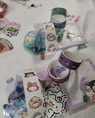 Sanrio Hello Kitty Stationery Memo Pad Washi Tape Stickers Enamel Pin and Charms