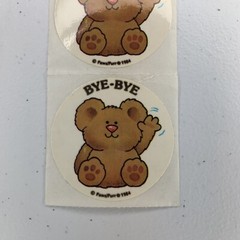 Vintage 80’s Bear Waving Bye-Bye Stickers PAWS/PURR 3 Mods Teddy Bear