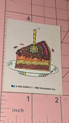 Vintage Scratch N Sniff Stickers Scholastic Chocolate Cake READ