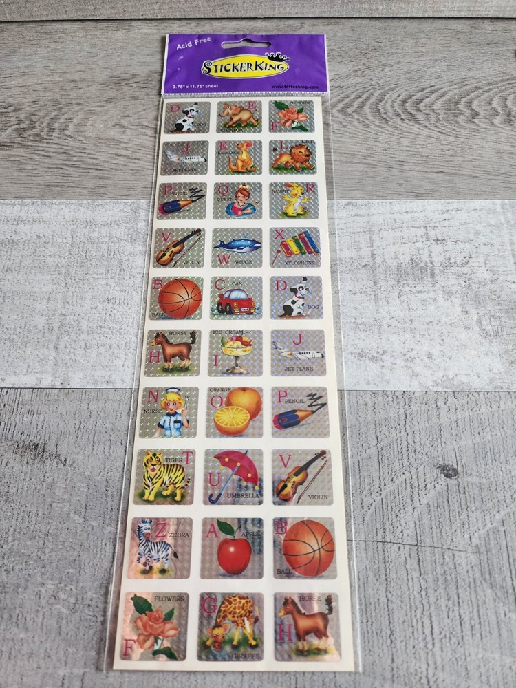 Retired Sticker King Stickers Letters Alphabet Razzle Dazzle Animals NEW #47