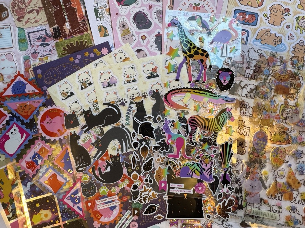 Cats, Dogs, And Animals Sticker Set, 31 Sheets, Stickiiclub And Pipsticks
