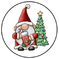 SANTA GNOME CHRISTMAS STOCKING ENVELOPE SEALS LABELS STICKERS PARTY FAVORS