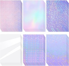Colorful A4 Holographic Sticker Sheets – Waterproof & Easy to Use, 36 Pack