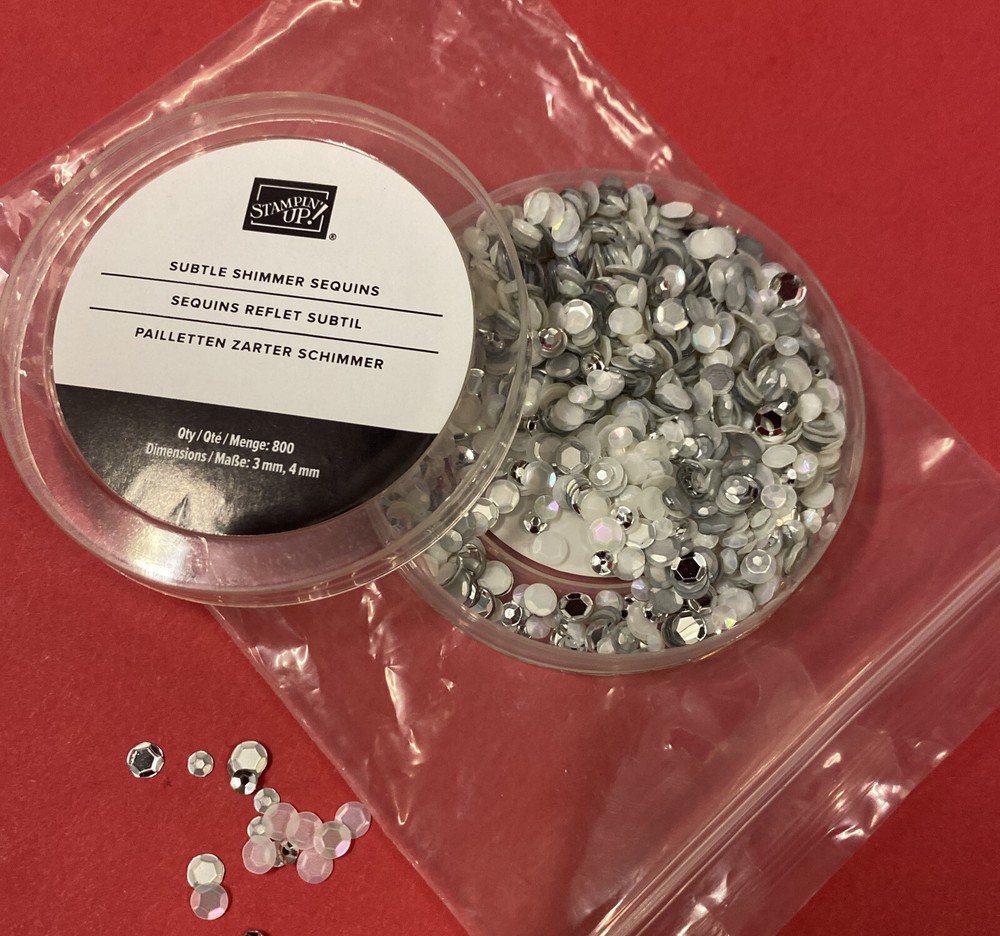 Stampin Up SUBTLE SHIMMER SEQUINS Embellishments For Shaker Cards New