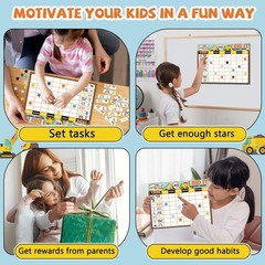 Magnetic Reward Chart for Kids at Home Construction Theme I Did It Motivate B…
