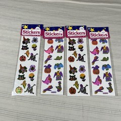Vintage Stickers 90’s Halloween Pearl Iridescent Stickers New Lot of 4 Taiwan