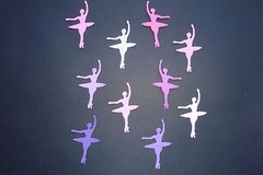 40 BALLET BALLERINA CONFETTI DIE CUTS PUNCHES PINK AND PURPLE