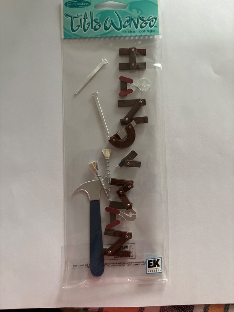 Jolee’s Boutique Title Waves HANDYMAN Hammer Nails Dimensional Stickers Father