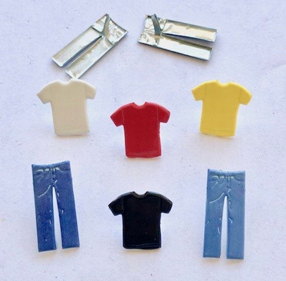 Jeans & Tee Shirts, Scrapbook Brads, 12/pack – Eyelet Outlet #175