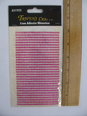 Triveni PINK ADHESIVE RHINESTONES 1 Sheet NOS