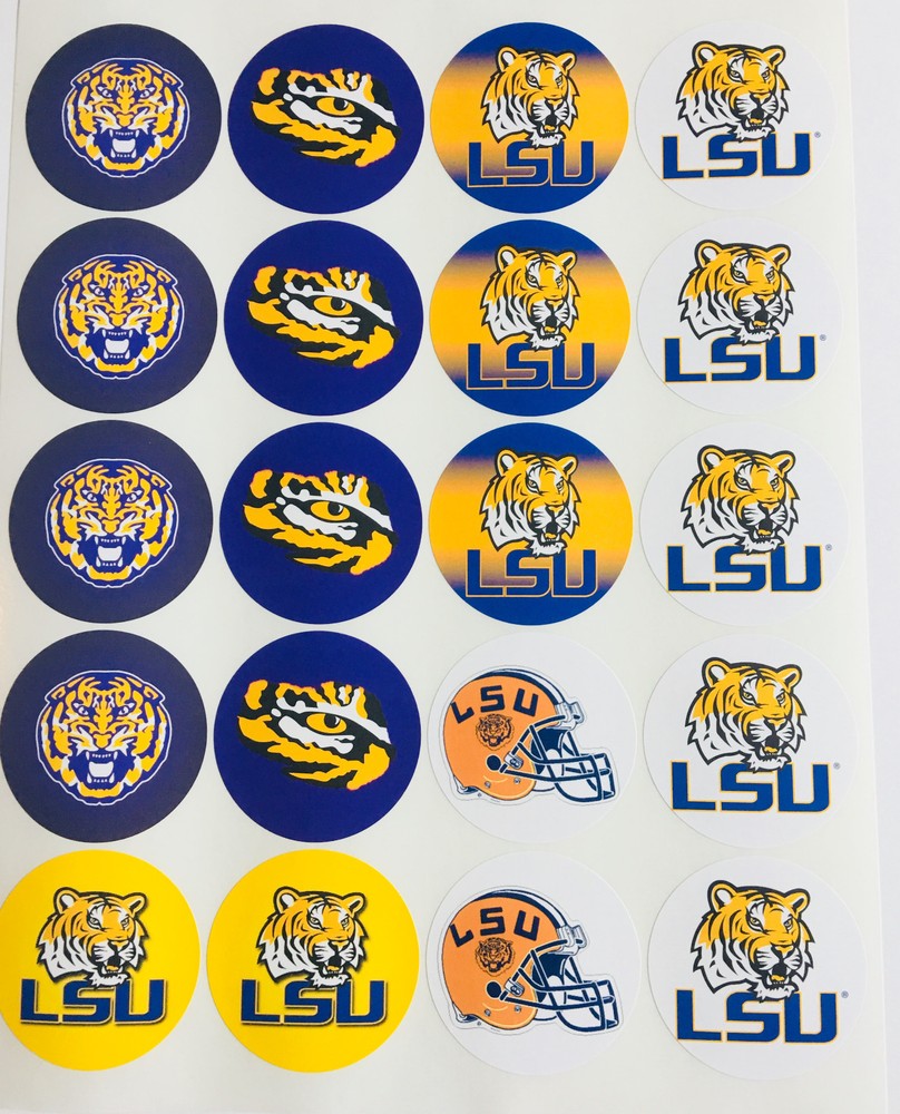 SET of 40- 2″ LSU TIGERS ADHESIVE STICKERS
