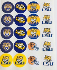 SET of 40- 2″ LSU TIGERS ADHESIVE STICKERS
