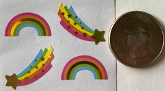 RAINBOW Prismatic Foil Stickers(7pc) •Love•Valentines Day•Shooting Stars•Hearts