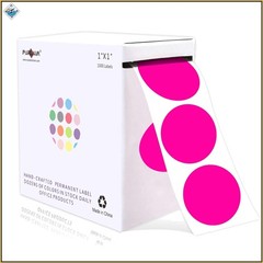 Fluorescent Pink Round Dot Stickers, 1 Inch Permanent Adhesive Labels, 1000 Pack