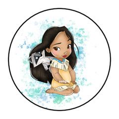 30 POCAHONTAS STICKERS ENVELOPE SEALS LABELS 1.5″ ROUND CUSTOM MADE