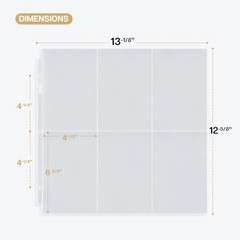 Dunwell 12×12 Scrapbook Page Protectors 4×6 Photo Sleeves 25-Pack 3-Ring Binder