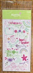 Crate Paper Katlin Rub-Ons Swirls Dream Big Wonderful Heart Breaker Scrapbook