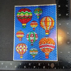 Vintage 80s Prismatic Stickers Razzle Dazzle Hot Air Balloons Hallmark 1 Sheet