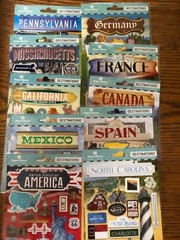 PAPER HOUSE DESTINATIONS STICKERS YOUR CHOICE TRAVEL STATES & COUNTRIES