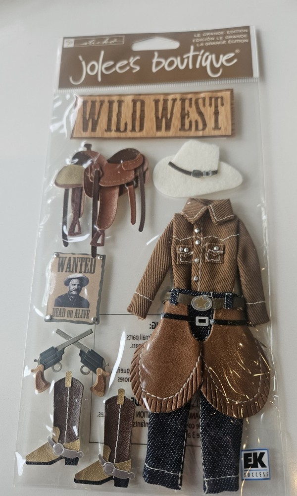 WILD WEST COWBOY WESTERN JOLEE’S 3D STICKERS- SP JBLG 026