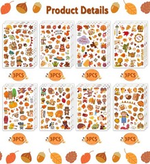 HSHFAMIIY Fall Stickers 600Pcs 24 Sheets