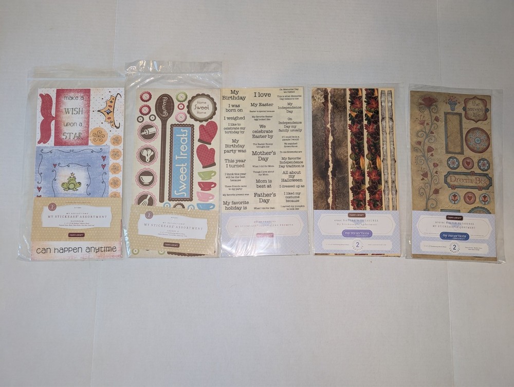 Lot of 5 Close To My Heart Stickease Assortments Scrapbooking Card Paper Crafts