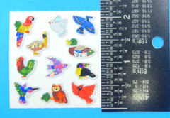 Glitter Birds Ducks Owls Rooster Parrot Sandylion Sticker Mod Sheet 2″x 2″