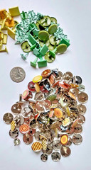 Lot Of 262 Paper Brads Mix Colors/Sizes/Shapes 4 Scrapbooking Cards DIY Crafts