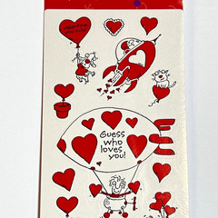 Vtg American Greetings Heart Balloons Space Ship Airplane Valentines Stickers